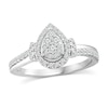 Thumbnail Image 1 of 3/8 CT. T.W. Pear Multi-Diamond Teardrop Frame Engagement Ring in 10K White Gold