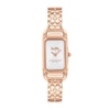 Thumbnail Image 1 of Ladies' Coach Cadie Crystal Accent Rose-Tone IP Bangle Watch with Rectangular White Dial (Model: 14504197)