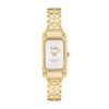 Thumbnail Image 0 of Ladies' Coach Cadie Crystal Accent Gold-Tone IP Bangle Watch with Rectangular White Dial (Model: 14504196)