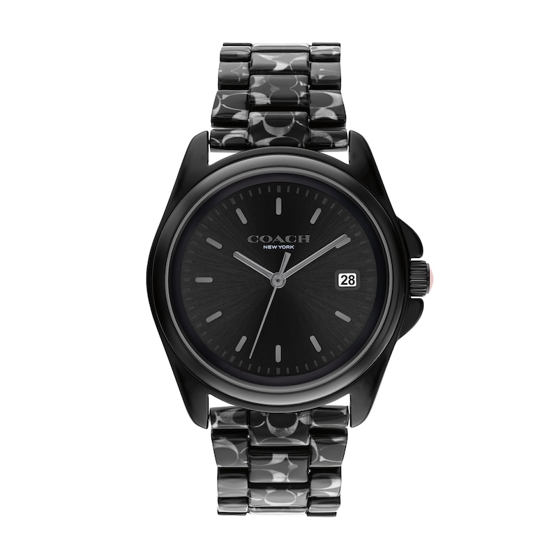 Main Image 1 of Ladies'  Coach Greyson Black Tortoiseshell Signature C Resin Watch with Black Dial (Model: 14504186)