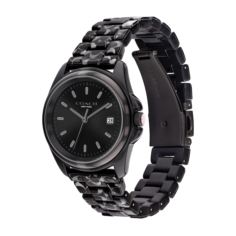 Main Image 2 of Ladies'  Coach Greyson Black Tortoiseshell Signature C Resin Watch with Black Dial (Model: 14504186)