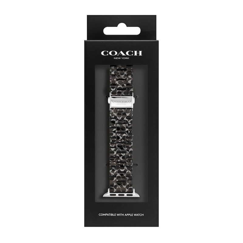 Ladies' Coach Apple Black Tortoise Signature C Resin Bracelet (Model:  14700232)