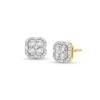 Thumbnail Image 1 of Men's 1/4 CT. T.W. Cushion Multi-Diamond Octagon Frame Stud Earrings in 10K Gold