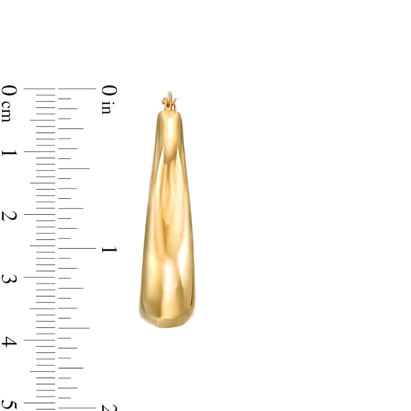 Main Image 3 of 60.0mm Sculpted Hollow 14K Gold Hoop Earrings