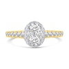 Thumbnail Image 3 of 1 CT. T.W. Oval Multi-Diamond Hidden Halo Engagement Ring in 14K Two-Tone Gold