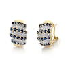 Thumbnail Image 1 of Blue Sapphire and 5/8 CT. T.W. Diamond Cascading Multi-Row Drop Earrings in 14K Gold