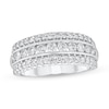 Thumbnail Image 1 of 1 CT. T.W. Diamond Scallop Edge Triple Row Band in 10K White Gold