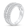 Thumbnail Image 2 of 1 CT. T.W. Diamond Scallop Edge Triple Row Band in 10K White Gold