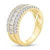 Thumbnail Image 1 of 1 CT. T.W. Diamond Scallop Edge Triple Row Band in 10K Gold