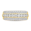 Thumbnail Image 2 of 1 CT. T.W. Diamond Scallop Edge Triple Row Band in 10K Gold