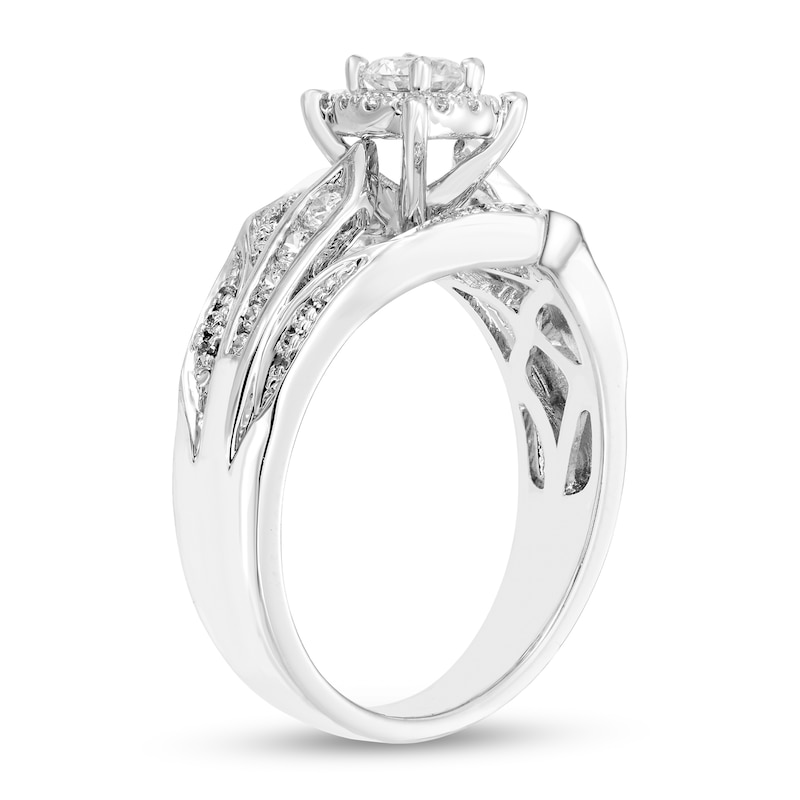 Main Image 2 of 5/8 CT. T.W. Diamond Frame Ornate Engagement Ring in 10K White Gold (I/I2)