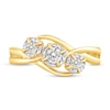 Thumbnail Image 3 of 1/4 CT. T.W. Diamond Bypass Three Stone Engagement Ring in 10K Gold (I/I3)