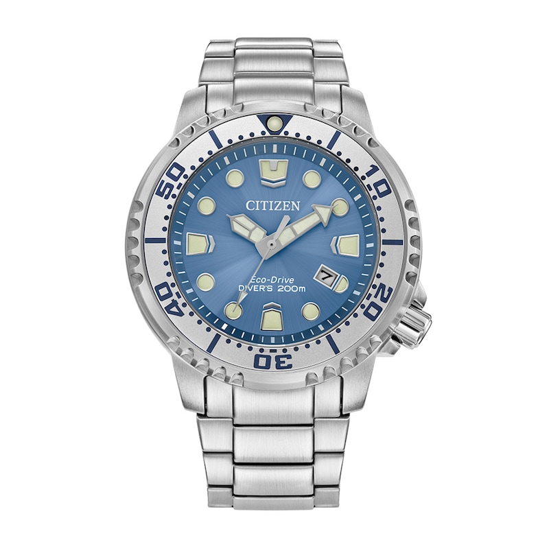 Main Image 1 of Men's Citizen Eco-Drive® Promaster Marine Watch with Sunray Light Blue Dial (Model: BN0165-55L)