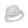 Thumbnail Image 0 of 1 CT. T.W. Diamond Double Cushion Frame Engagement Ring in 10K White Gold