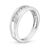 Thumbnail Image 3 of Men's 1/3 CT. T.W. Diamond Ridged Edge Seven Stone Band in 10K White Gold