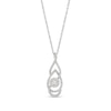 Thumbnail Image 1 of 1/3 CT. T.W. Multi-Diamond Flame Infinity Overlay Pendant in Sterling Silver