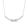 Thumbnail Image 1 of 1/5 CT. T.W. Diamond Infinity Overlay Curved Bar Necklace in Sterling Silver