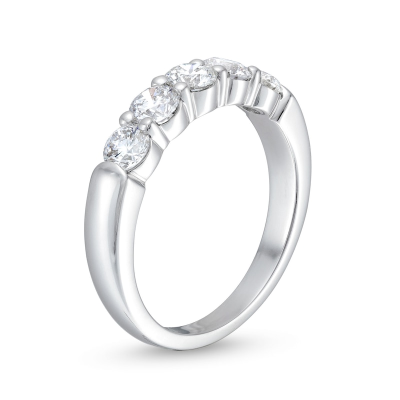 Main Image 3 of 1 CT. T.W. Certified Lab-Created Diamond Five Stone Band in 10K White Gold (F/SI2)