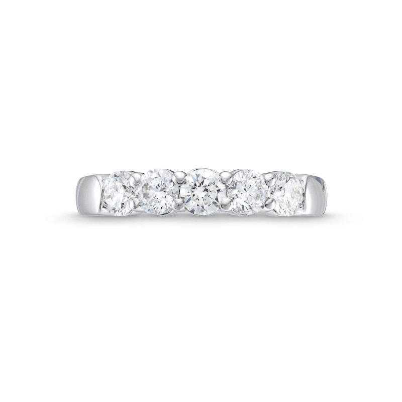 Main Image 4 of 1 CT. T.W. Certified Lab-Created Diamond Five Stone Band in 10K White Gold (F/SI2)