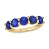 Thumbnail Image 0 of 5.0mm Blue Lab-Created Sapphire Five Stone Band in 10K Gold
