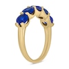 Thumbnail Image 1 of 5.0mm Blue Lab-Created Sapphire Five Stone Band in 10K Gold