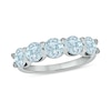 Thumbnail Image 1 of 5.0mm Aquamarine Five Stone Band in 10K White Gold