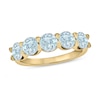 Thumbnail Image 1 of 5.0mm Aquamarine Five Stone Band in 10K Gold