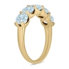 Thumbnail Image 2 of 5.0mm Aquamarine Five Stone Band in 10K Gold