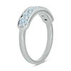 Thumbnail Image 2 of 3.0mm Aquamarine Seven Stone Sideways Bar Band in 10K White Gold