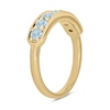 Thumbnail Image 2 of 3.0mm Aquamarine Seven Stone Sideways Bar Band in 10K Gold