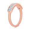 Thumbnail Image 2 of 3.0mm Aquamarine Seven Stone Sideways Bar Band in 10K Rose Gold