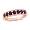 Thumbnail Image 0 of 3.0mm Amethyst Seven Stone Sideways Bar Band in 10K Rose Gold
