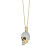 Thumbnail Image 2 of Men's 3/8 CT. T.W. Black and White Diamond Skull with Helmet Pendant in Sterling Silver and 14K Gold Plate