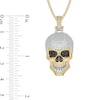 Thumbnail Image 3 of Men's 3/8 CT. T.W. Black and White Diamond Skull with Helmet Pendant in Sterling Silver and 14K Gold Plate