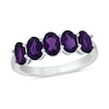 Thumbnail Image 1 of Oval Amethyst Five Stone Band in 10K White Gold