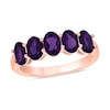 Thumbnail Image 1 of Oval Amethyst Five Stone Band in 10K Rose Gold