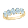 Thumbnail Image 1 of Oval Aquamarine Five Stone Band in 10K Gold