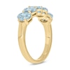 Thumbnail Image 2 of Oval Aquamarine Five Stone Band in 10K Gold