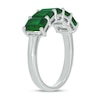 Thumbnail Image 2 of Emerald-Cut Lab-Created Emerald Five Stone Band in 10K White Gold