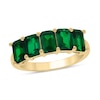 Thumbnail Image 1 of Emerald-Cut Lab-Created Emerald Five Stone Band in 10K Gold