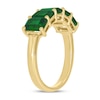 Thumbnail Image 2 of Emerald-Cut Lab-Created Emerald Five Stone Band in 10K Gold