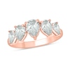 Thumbnail Image 1 of Pear-Shaped White Lab-Created Sapphire Graduated Five Stone Band in 10K Rose Gold