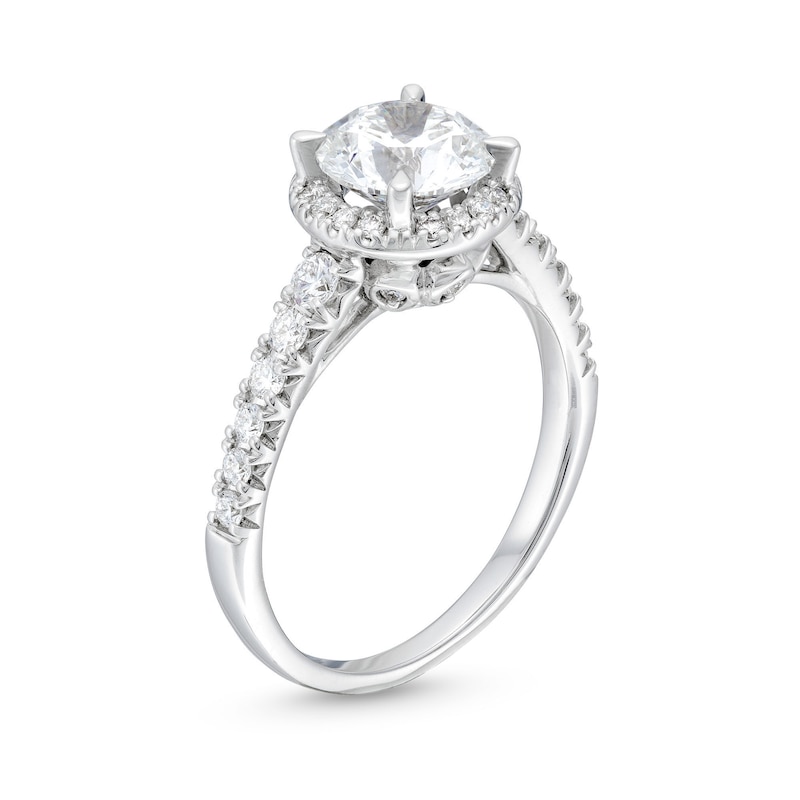 2 CT. T.W. Certified Lab-Created Diamond Frame Engagement Ring in 14K White Gold (F/SI2)