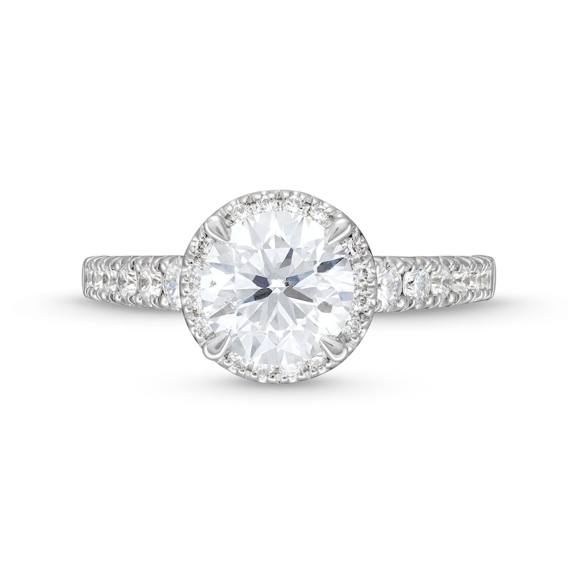 2 CT. T.W. Certified Lab-Created Diamond Frame Engagement Ring in 14K White Gold (F/SI2)