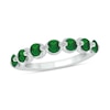 Thumbnail Image 1 of 3.5mm Lab-Created Emerald Bubbles Seven Stone Band in 10K White Gold