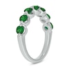 Thumbnail Image 2 of 3.5mm Lab-Created Emerald Bubbles Seven Stone Band in 10K White Gold