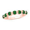 Thumbnail Image 1 of 3.5mm Lab-Created Emerald Bubbles Seven Stone Band in 10K Rose Gold