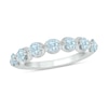 Thumbnail Image 1 of 3.5mm Aquamarine Bubbles Seven Stone Band in 10K White Gold