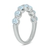 Thumbnail Image 2 of 3.5mm Aquamarine Bubbles Seven Stone Band in 10K White Gold