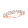 Thumbnail Image 1 of 3.5mm Aquamarine Bubbles Seven Stone Band in 10K Rose Gold